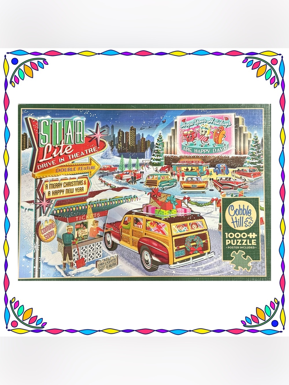 Jigsaw puzzle - Cobble Hill - 1000 pieces - Holiday Drive In - complete. Poster